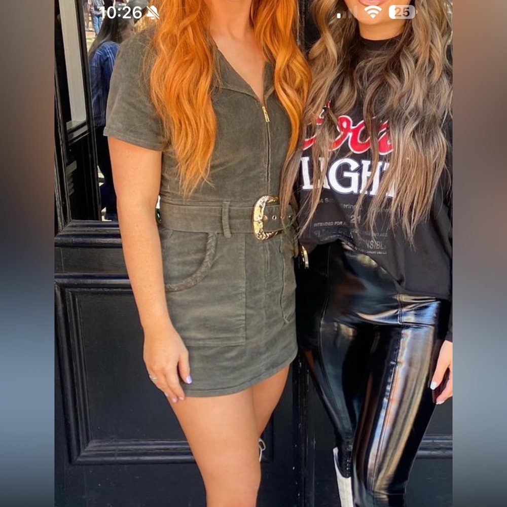 Show me your mumu outlaw Dress green corduroy